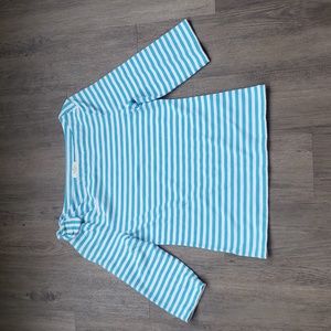Kate Spade blue and white striped long-sleeve shirt